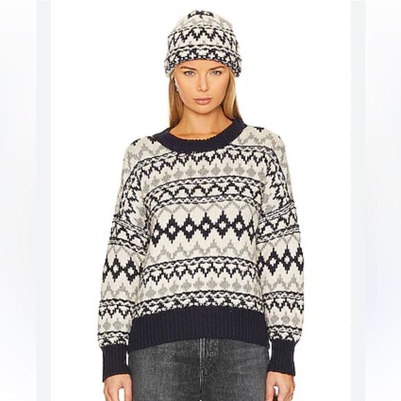Favorite Daughter Tis The Season Sweater Set in Blue & Grey Fair Isle NWT - Picture 4 of 4